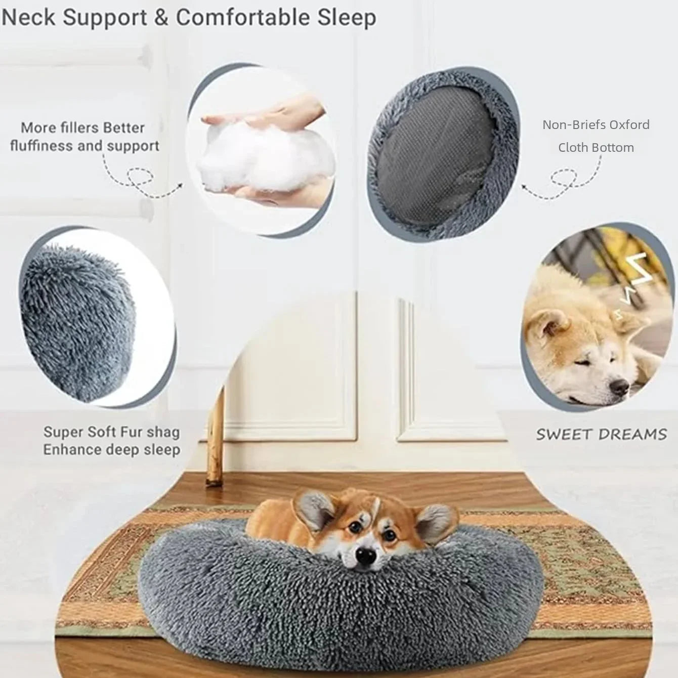 CALMNEST Donut Hondenbed - Stressvrij slapen en liggen, ook overdag!