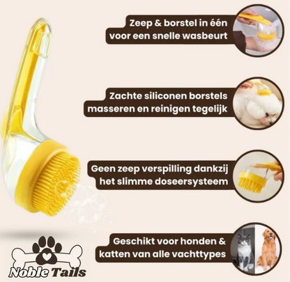 SOAPBRUSH Badborstel met Zeephouder - Makkelijk én leuk je huisdier wassen!
