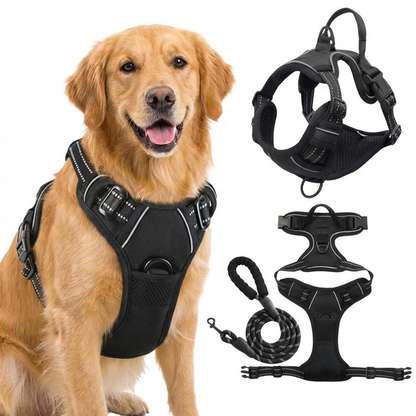 PERFECTWALK Anti-Trek Tuig met Looplijn - Rustiger Wandelen met je hond zonder plotselinge schokken!
