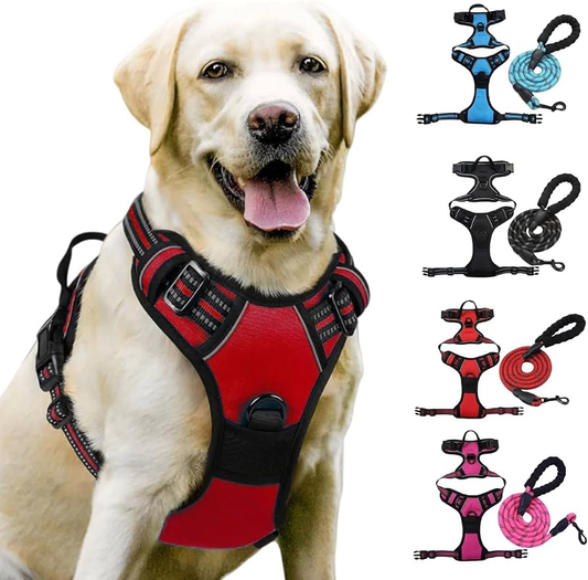 PERFECTWALK Anti-Trek Tuig met Looplijn - Rustiger Wandelen met je hond zonder plotselinge schokken!