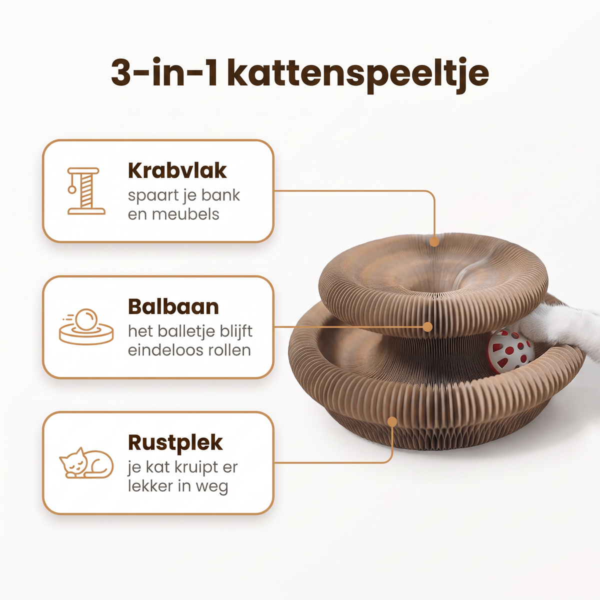 PurrSpin Pro - Interactief Kattenspeeltje voor Katten en Kittens
