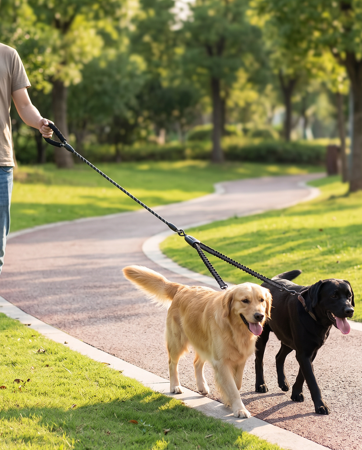 Twee honden tegelijk uitlaten met de TwinLead Dubbele Hondenriem