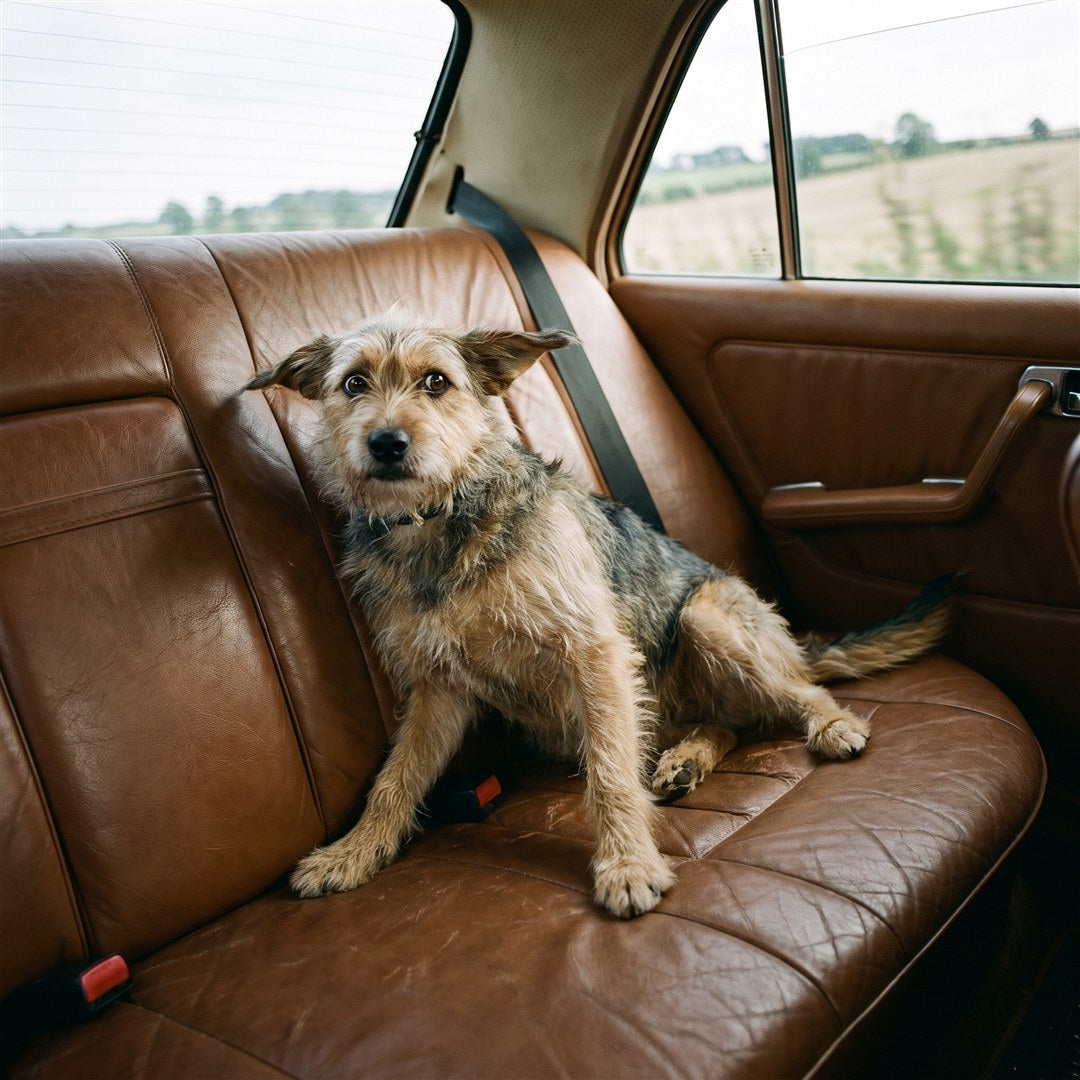 Hond glijdt op de gladde stoel