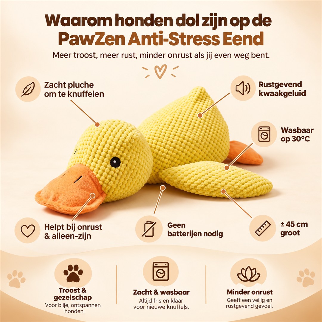 Zacht pluche, kalmerend kwaakgeluid, wasbaar