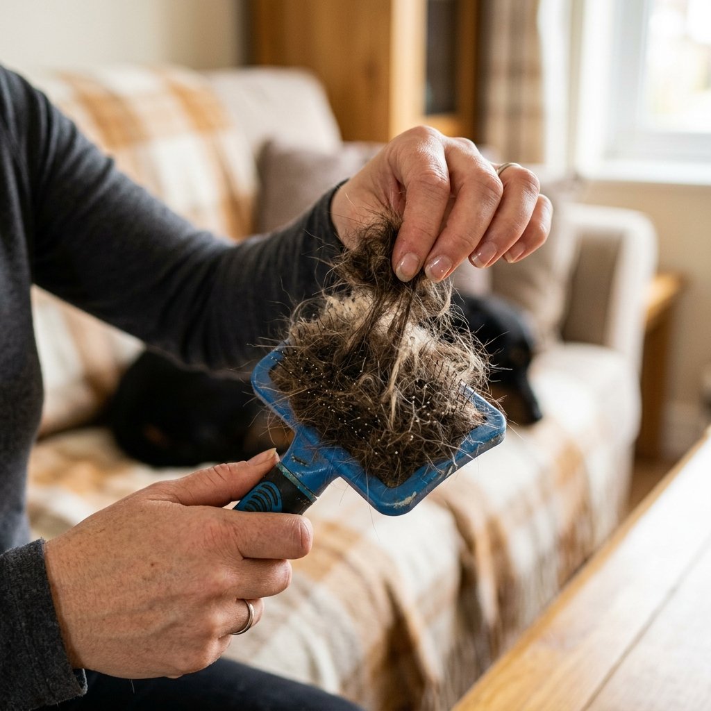 Haar uit een volle borstel plukken