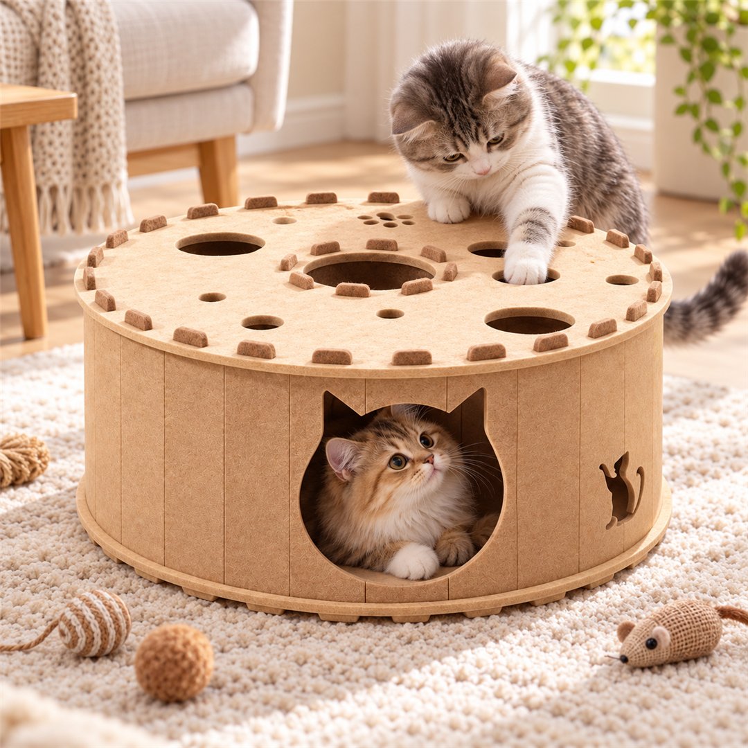 PurrCastle kattenhuis in lichtbruin