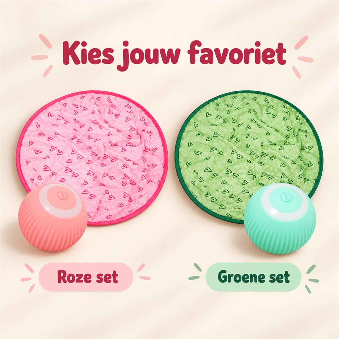 Kies je favoriet: roze of groene set