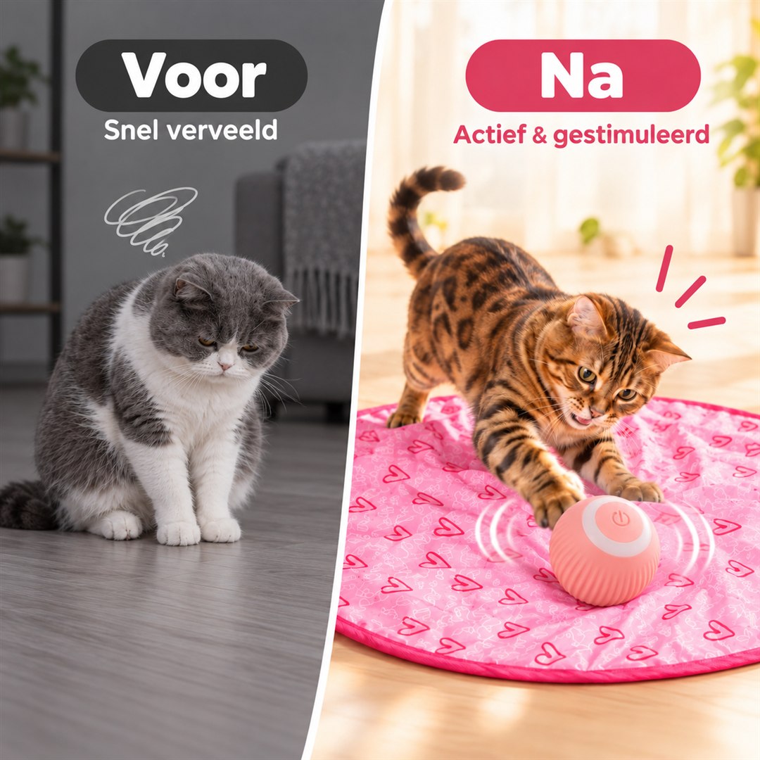Voor: snel verveeld, na: actief en gestimuleerd