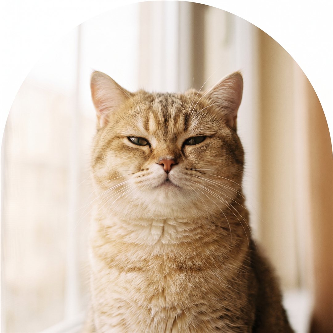 Tevreden kat met een glanzende vacht