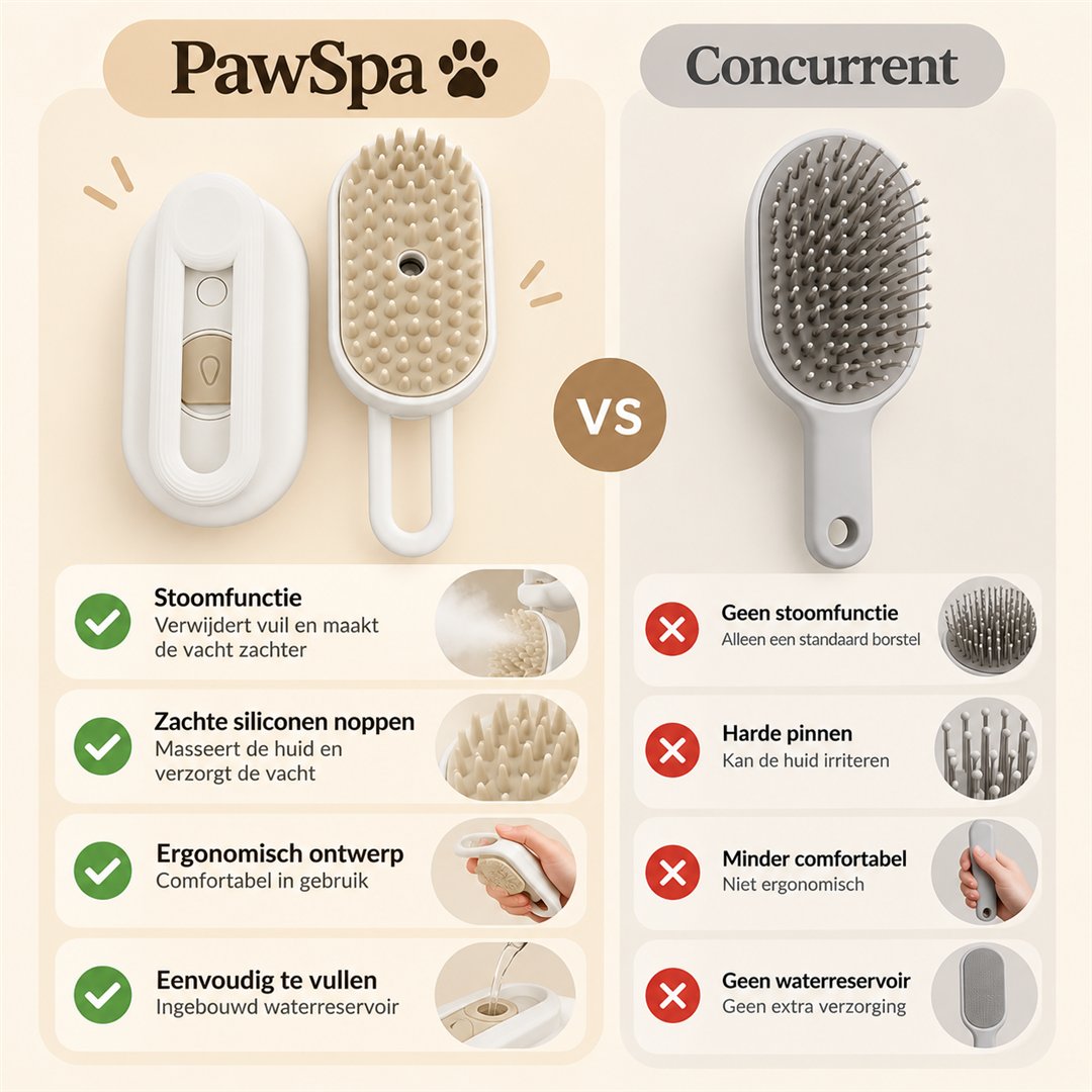 PawSpa versus een gewone borstel