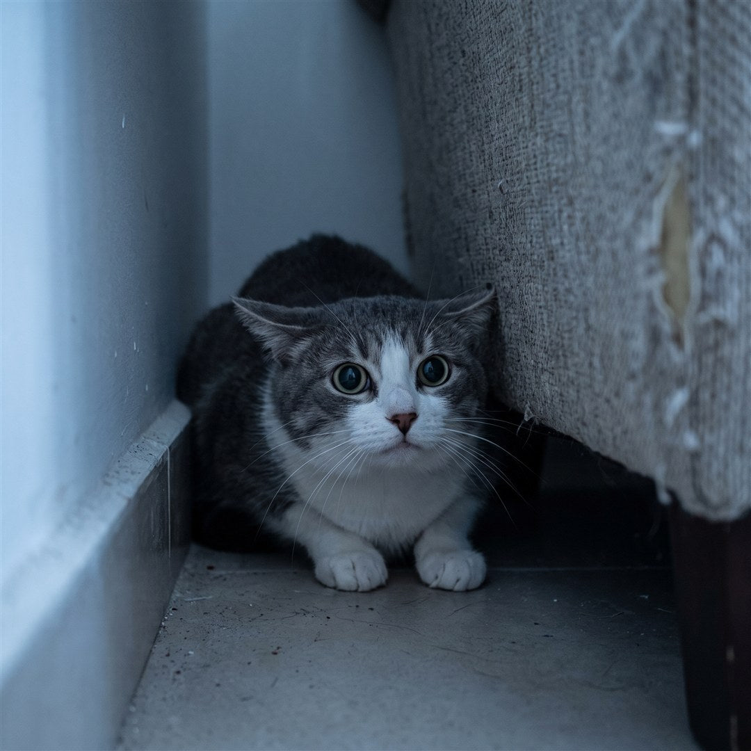 Kat verstopt zich