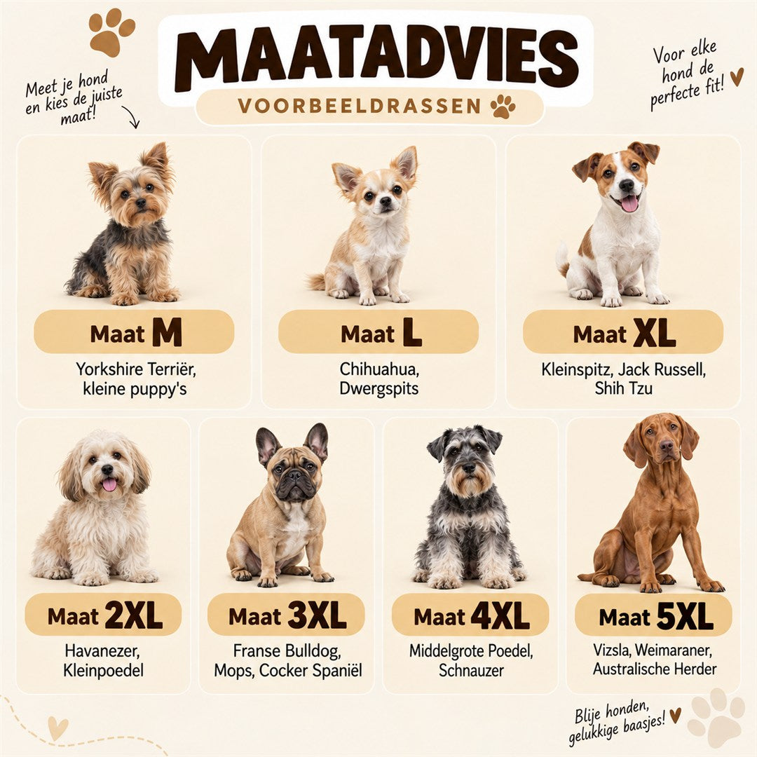 Maatadvies: welke maat past bij welk ras